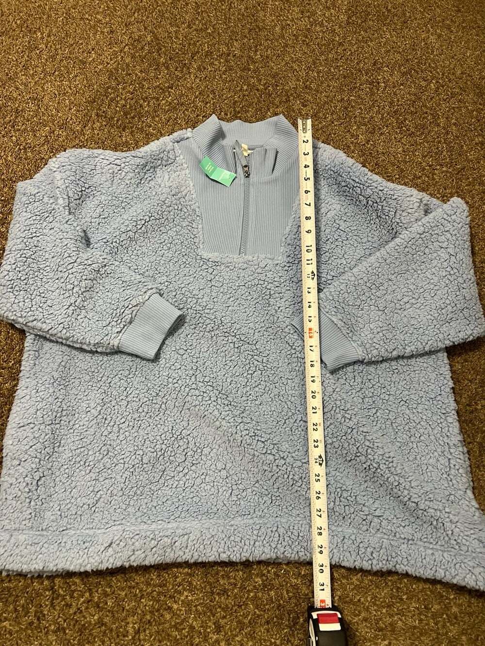 Maurices Blue Sherpa Quarter Zip Pullover Sweatshirt - Picture 3 of 4